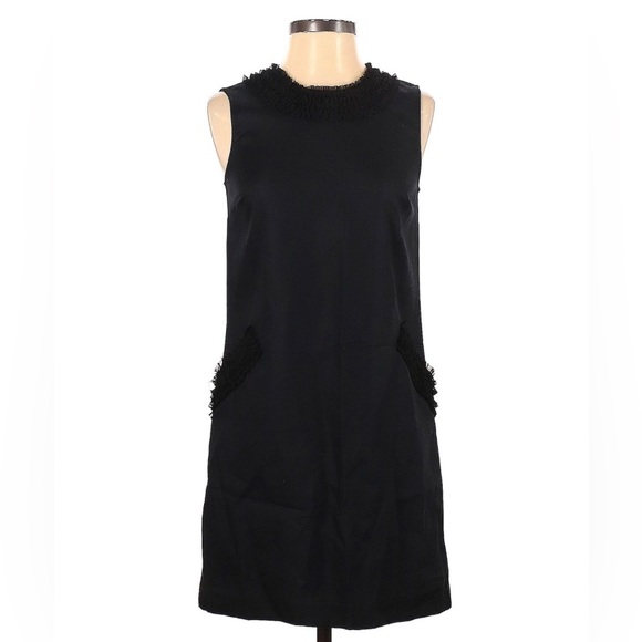 LOFT Black Dress Women sleeveless with ruffles. Size 12 - Picture 1 of 7